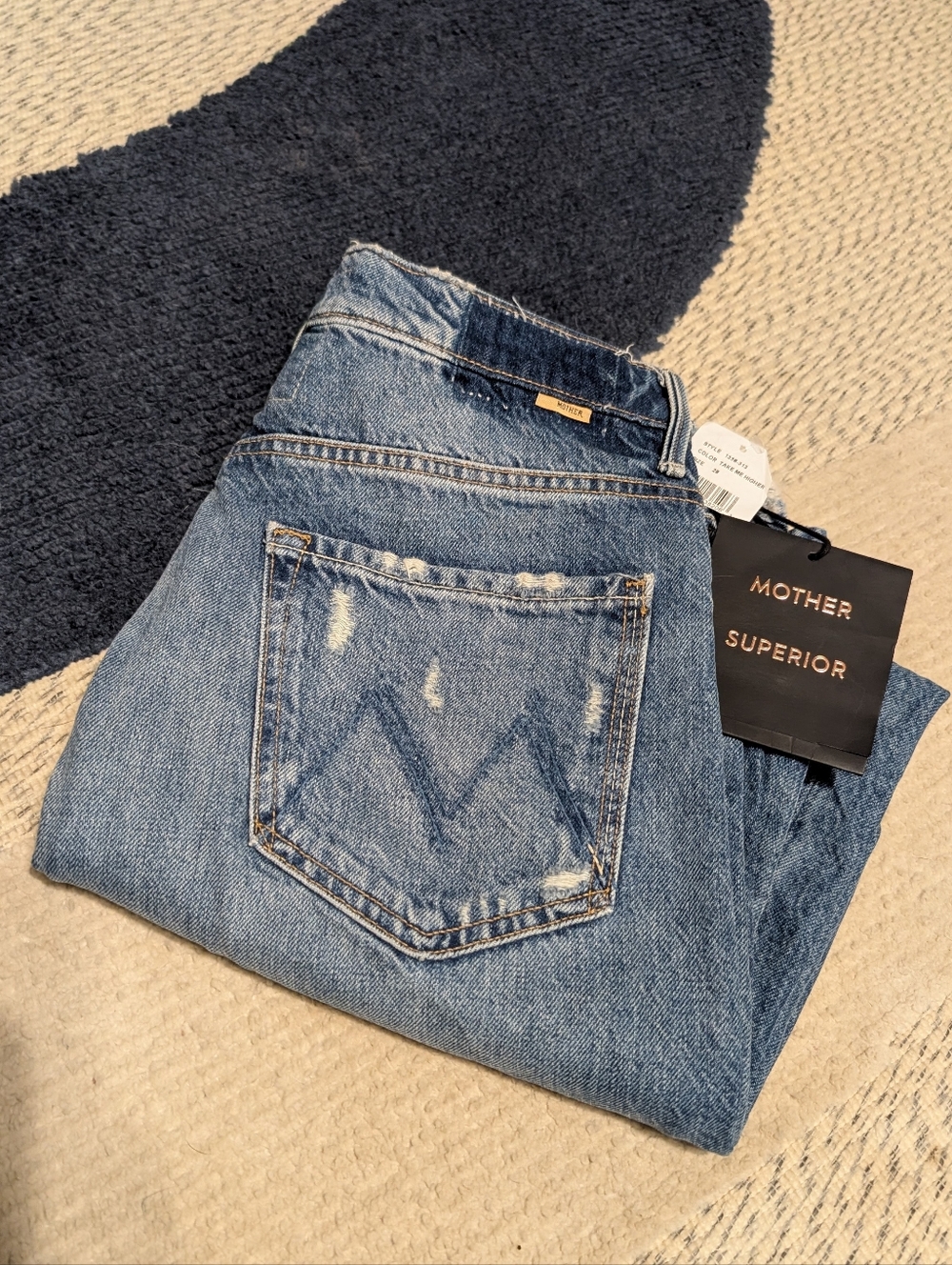 MOTHER Superior High Waisted Tunnel Vision Sneak in Take Me Higher Jeans 28 NEW - Picture 7 of 8